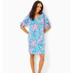 Lilly Pulitzer Easley Short Sleeve Dress Multi Bahamian Rhapsody Large NWT